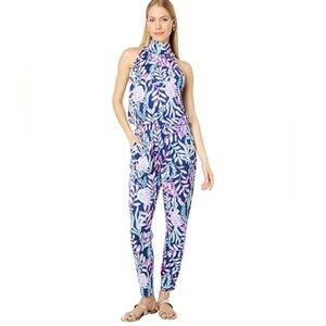 Sugar Blue and Purple Floral Jumpsuit